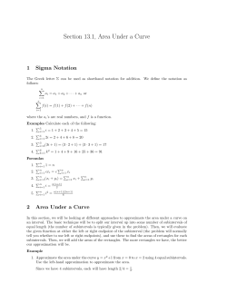 Section 13.1, Area Under a Curve