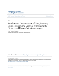 Simultaneous Determination of Gold, Mercury, Silver, Tellurium and