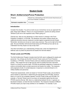 Student Guide Short: Antiterrorism/Force Protection