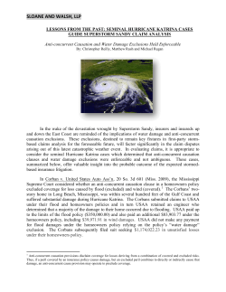 Hurricane Lessons - Sloane and Walsh, LLP