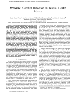 Preclude: Conflict Detection in Textual Health Advice