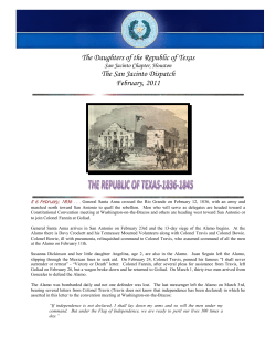 The Daughters of the Republic of Texas The San Jacinto Dispatch