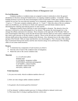 Oxidation States of Manganese Lab