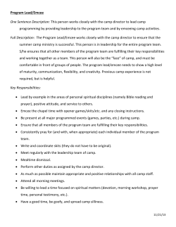 Program Lead/Emcee One Sentence Description: This person works