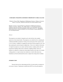 Comparing Weighting Methods in Propensity Score