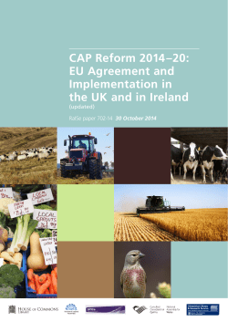 CAP Reform 2014&ndash;20: EU Agreement and
