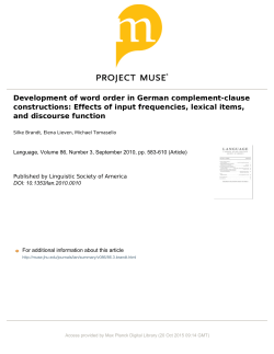 Development of word order in German complement
