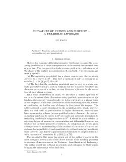 CURVATURE OF CURVES AND SURFACES &ndash; A PARABOLIC