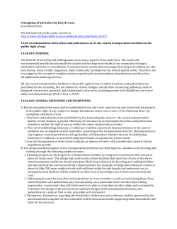 A Sampling of Salt Lake City Bicycle Laws As of March 2012 The