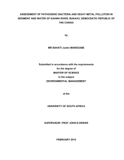 assessment of pathogenic bacteria and heavy metal pollution in