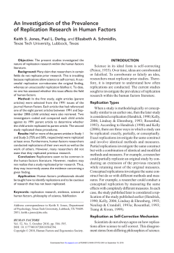 An Investigation of the Prevalence of Replication