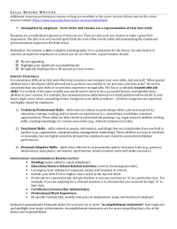 Legal Resume Writing