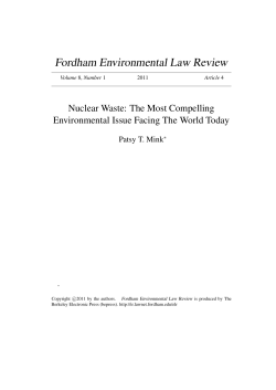 Nuclear Waste: The Most Compelling Environmental