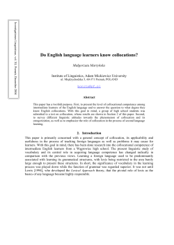 Do English language learners know collocations