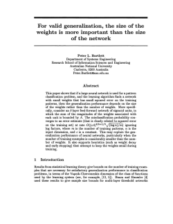For Valid Generalization the Size of the Weights is More Important