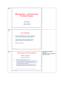 Censored Observations - Professor Nick Holford