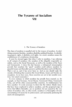 The Tyranny of Socialism