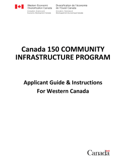 Canada 150 COMMUNITY INFRASTRUCTURE PROGRAM