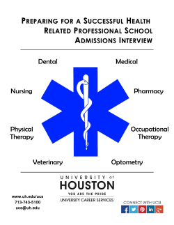Preparing for a Successful Health Related Professional School