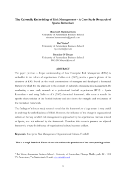 The Culturally Embedding of Risk Management &ndash; A Case