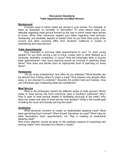 321 TABLE APPOINTMENT PACKET