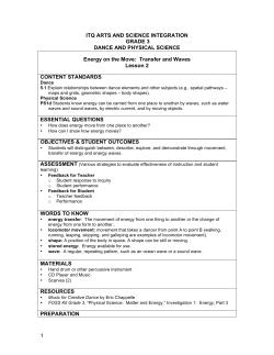 3rd Grade Dance Physical Science Lesson 2