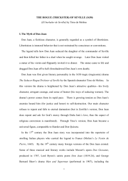 I. The Myth of Don Juan