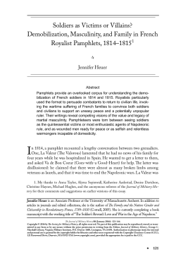 Soldiers as Victims or Villains? Demobilization