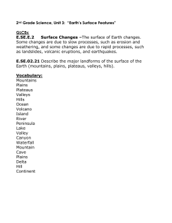 2nd Grade Science, Unit 3: “Earth`s Surface Features”
