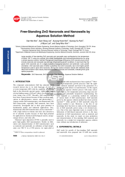 Free-Standing ZnO Nanorods and Nanowalls by Aqueous Solution