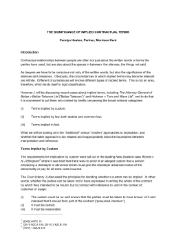 the significance of implied contractual terms