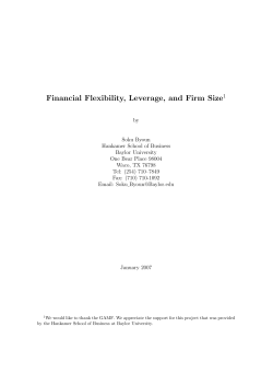 Financial Flexibility, Leverage, and Firm Size1