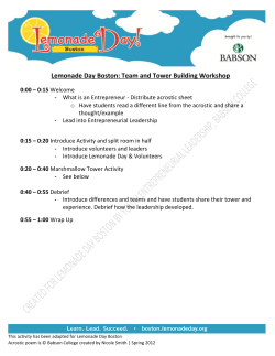 Lemonade Day Boston: Team and Tower Building Workshop