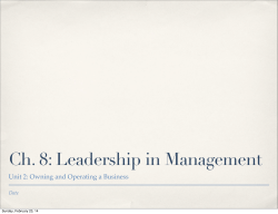 Ch. 8: Leadership in Management