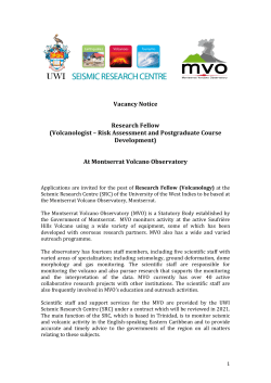 2017 Feb 10 MVO Vacancy Volcanologist