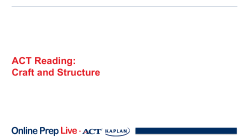 ACT Reading: Craft and Structure