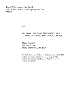 From PLI`s Course Handbook 36th Annual Institute on Employment