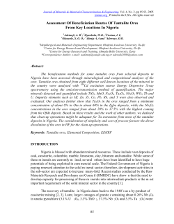 Assessment Of Beneficiation Routes Of Tantalite Ores