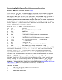 Exercise: Analyzing SAM alignment files with Linux command