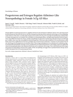 Progesterone and Estrogen Regulate Alzheimer