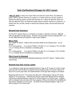 Rule Clarifications/Changes for 2017 season