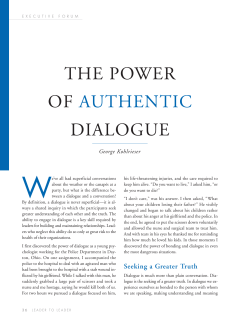 The power of authentic dialogue.
