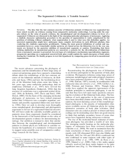 The Segmented Urbilateria - Faculty Bennington