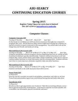 ASU-SEARCY CONTINUING EDUCATION COURSES