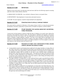 Duck stamp code - Outdoor Alabama