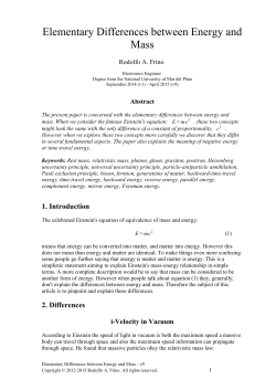 Elementary Differences Between Energy and Mass