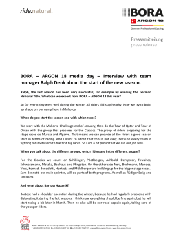 ARGON 18 media day &ndash; Interview with team manager Ralph Denk