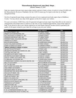 Massachusetts Registered Auto Body