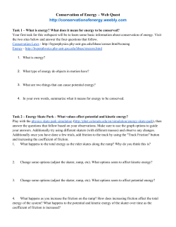 Conservation of Energy Web Quest
