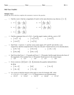 ExamView - M43 T3 Su11.tst